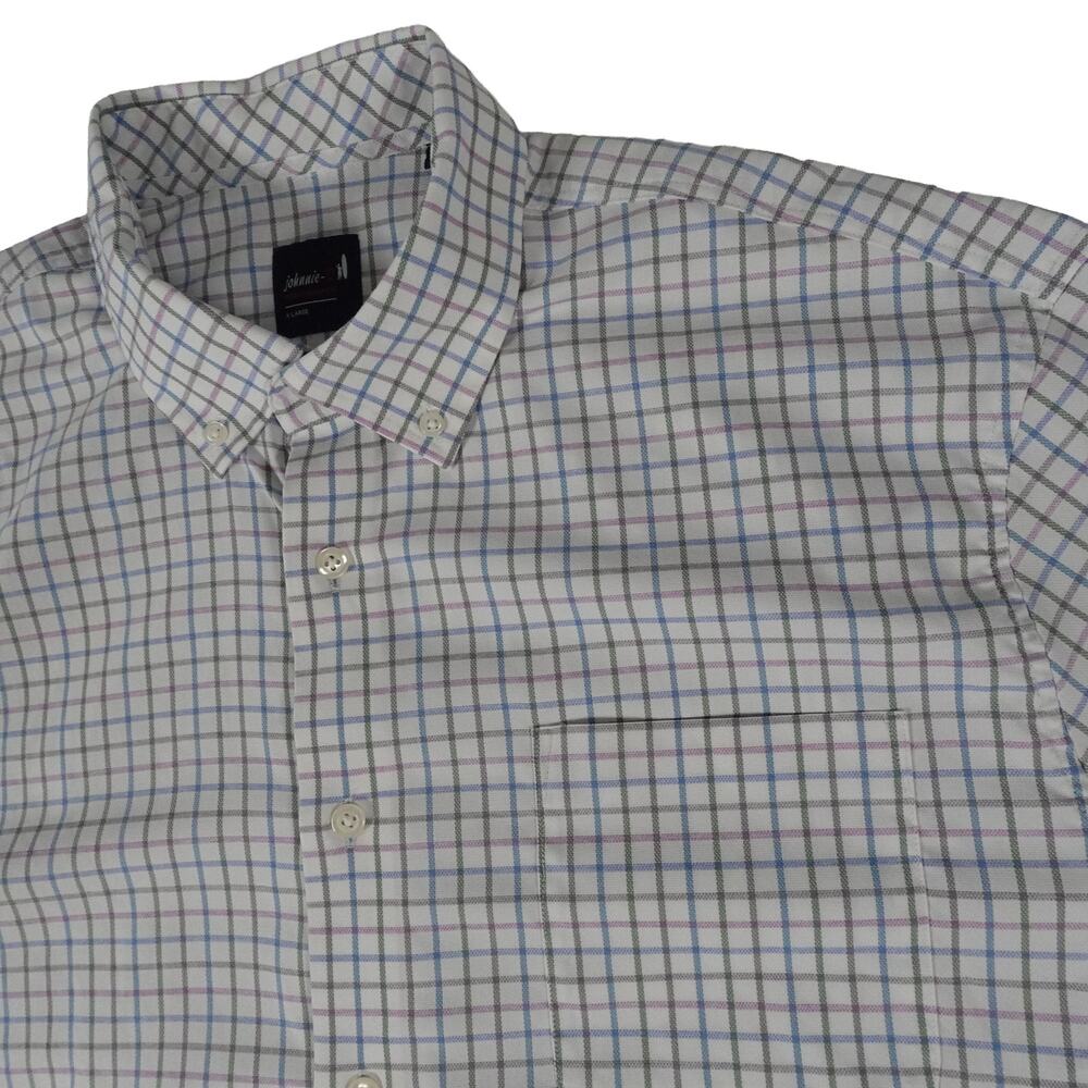 Johnnie-O Performance Check Button Up Long Sleeve Shirt Men's XL